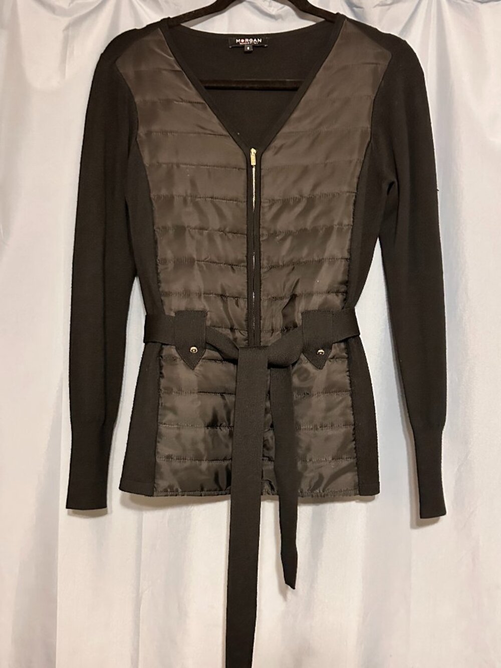 Morgan De Toi black jacket with tie belt women's , S